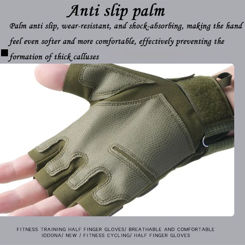 Tactical Gloves Half Finger Paintball Airsoft Shot Shooting Combat Anti-Skid Men Bicycle  Half Fingered Gloves Protective Gear