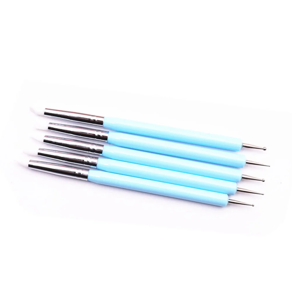 5PCS DIY Tracing Dotting Tools Set Fondant Cake Embossing Stylus Set Double End Carving Pens for Baking Decoration