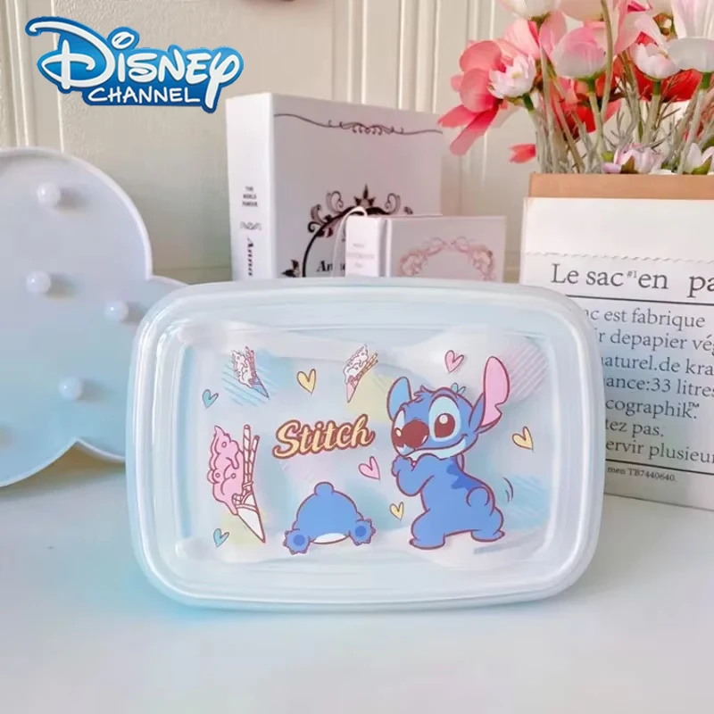 Disney Lunch Box Stitch Portable Lunch Box Student Sealed Food Preservation Box Hermetic Food Crisper Single Layer Capacity Gift