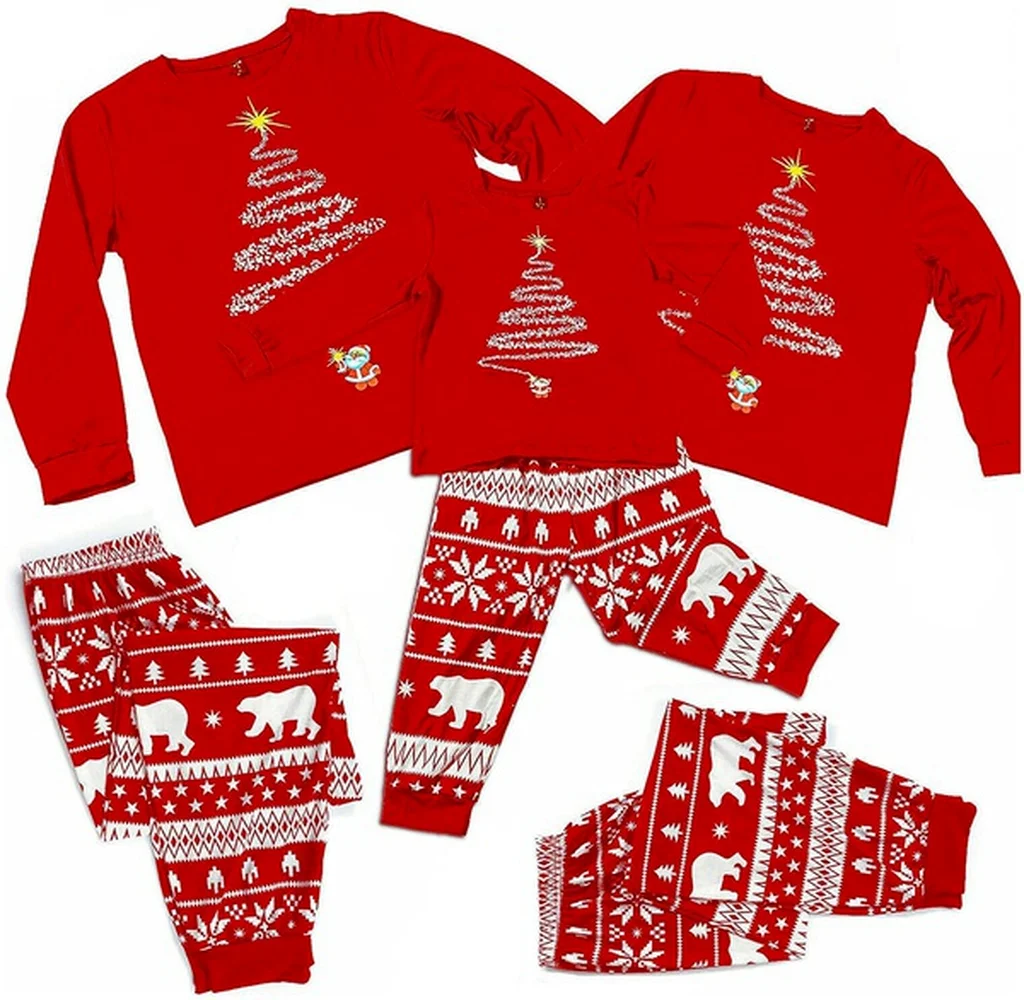 Kerst Pyjama Setfamily Bijpassende Volwassen Vrouwen Mannen Kids Baby Jongen Meisje Vakantie Pyjama Xmas Nachtkleding Nachtkleding Pyjama Pjs Set