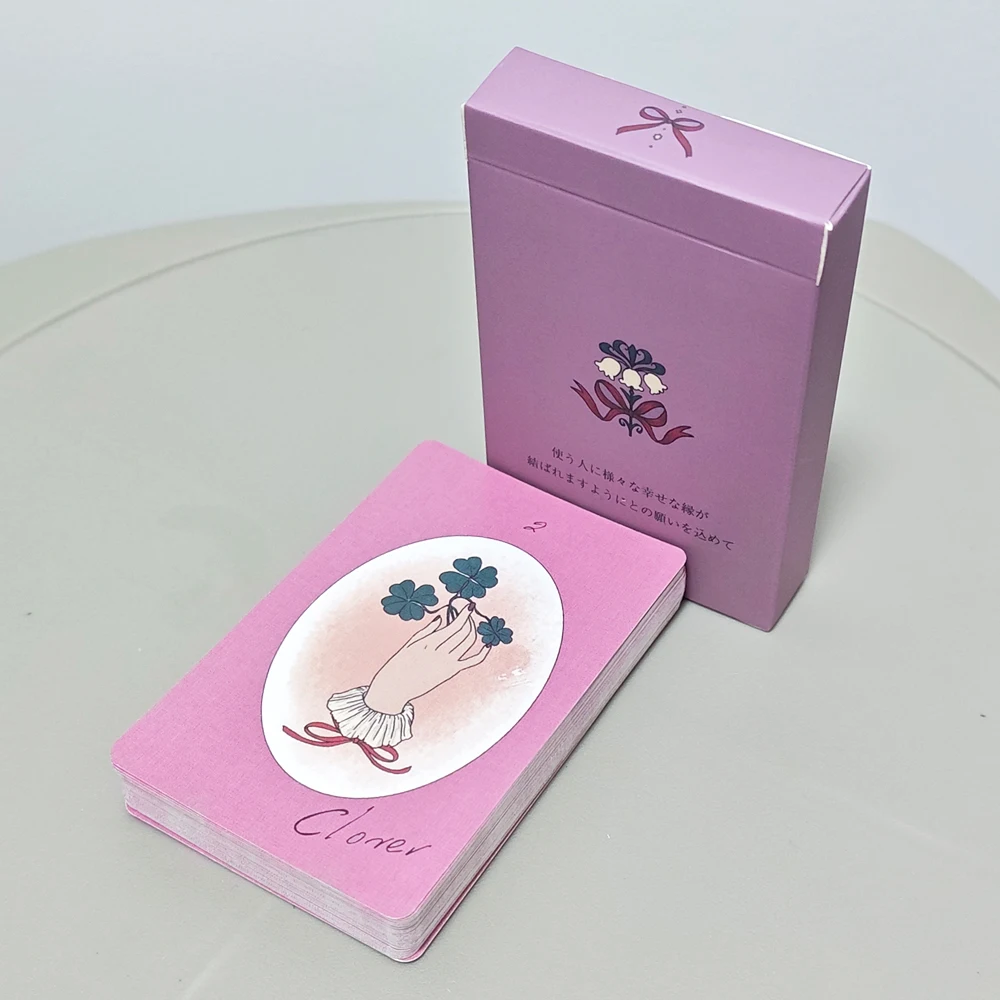 Ruban Lenormand Deck 36 pièces cartes Lenormand dans un élégant rose mat-violet avec une sensation terne-9*6 cm