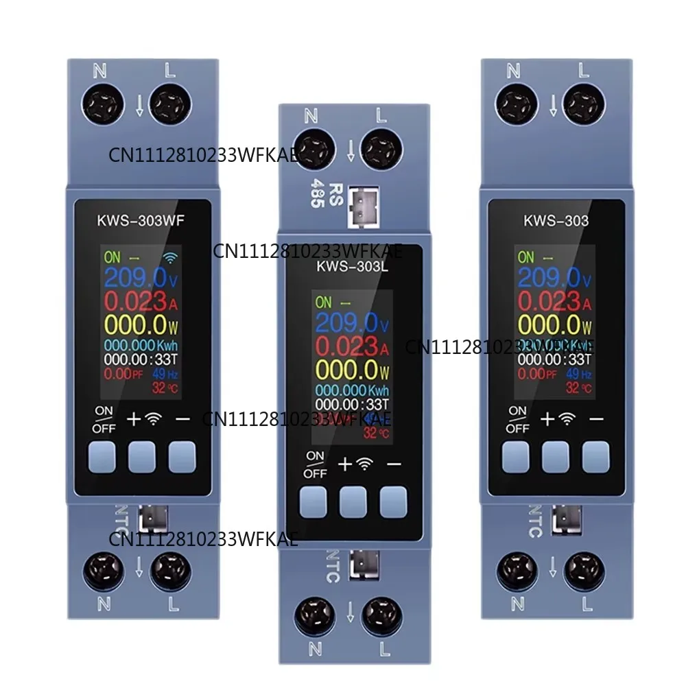 KWS-303 Voltage And Current Power Meter Ac 85-290V Multi-Function Ac Meter 0.96 Inch Tft Color Screen 8 In 1 Power Meter 0-40A