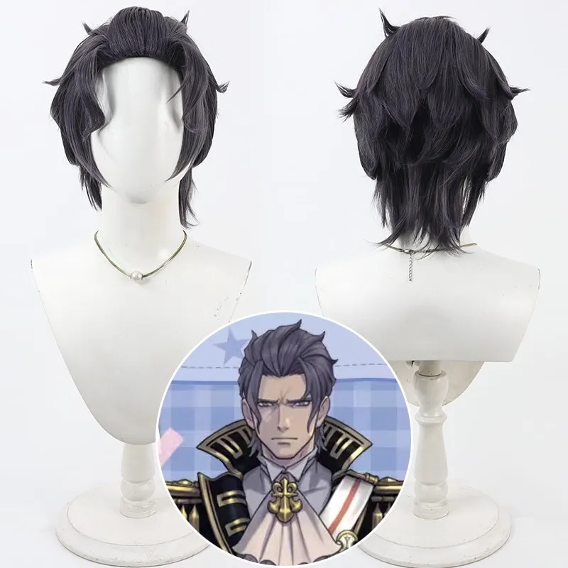

Anime The Great Ace Attorney Barokku banjikusu Barok van Zieks Cosplay Wig Heat Resistant Synthetic Hair Halloween Wig + Wig Cap