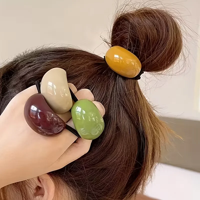 6-Pack French Hair Ties - High Elasticity, Mixed Colors, Simple & Elegant Design