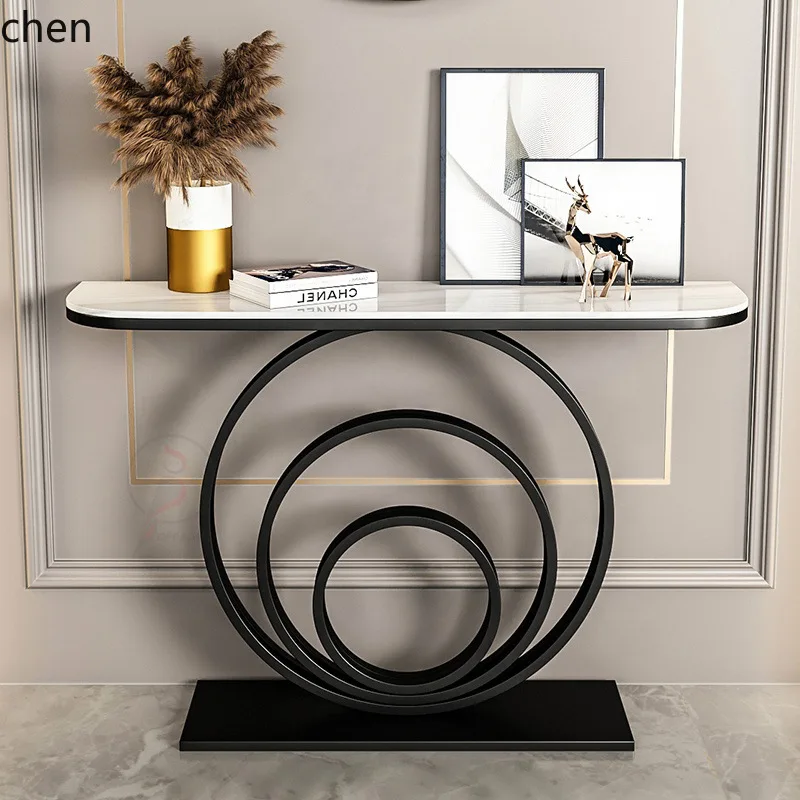 YFY Entrance Table Wall-Mounted Entryway Narrow Cabinet Modern Simple High-End Light Luxury Style Offering Table Side Cabinet