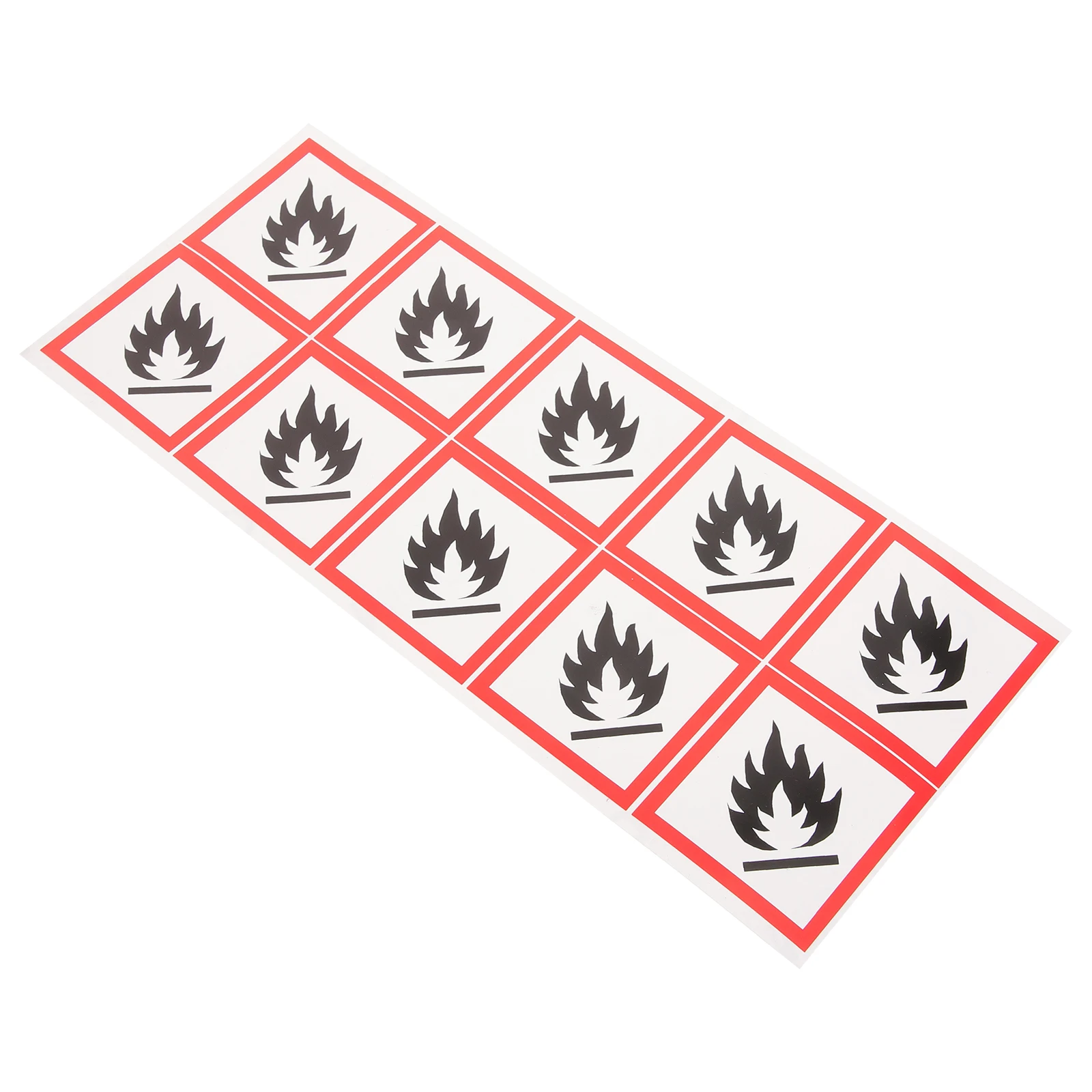 

10pcs Liquid Warning Stickers 5x5cm PVC Self-adhesive Safety Signs Caution Labels Dangerous Chemical Notice Fire