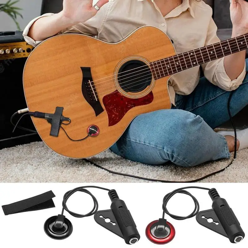 Guitar Mic Pickup Piezo Contact Pickups With 1/4 Jack Professional Anti-interference Piezoelectric Contact Pickups