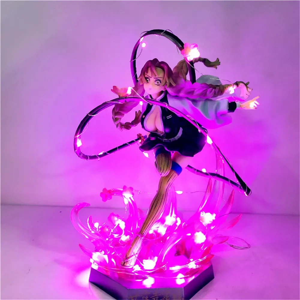 

Anime Figures Demon Slayer Kanroji Mitsuri PVC Led DIY Toys Kimetsu no Yaiba 21cm Decor Bedroom Visual Night Light Action Figure