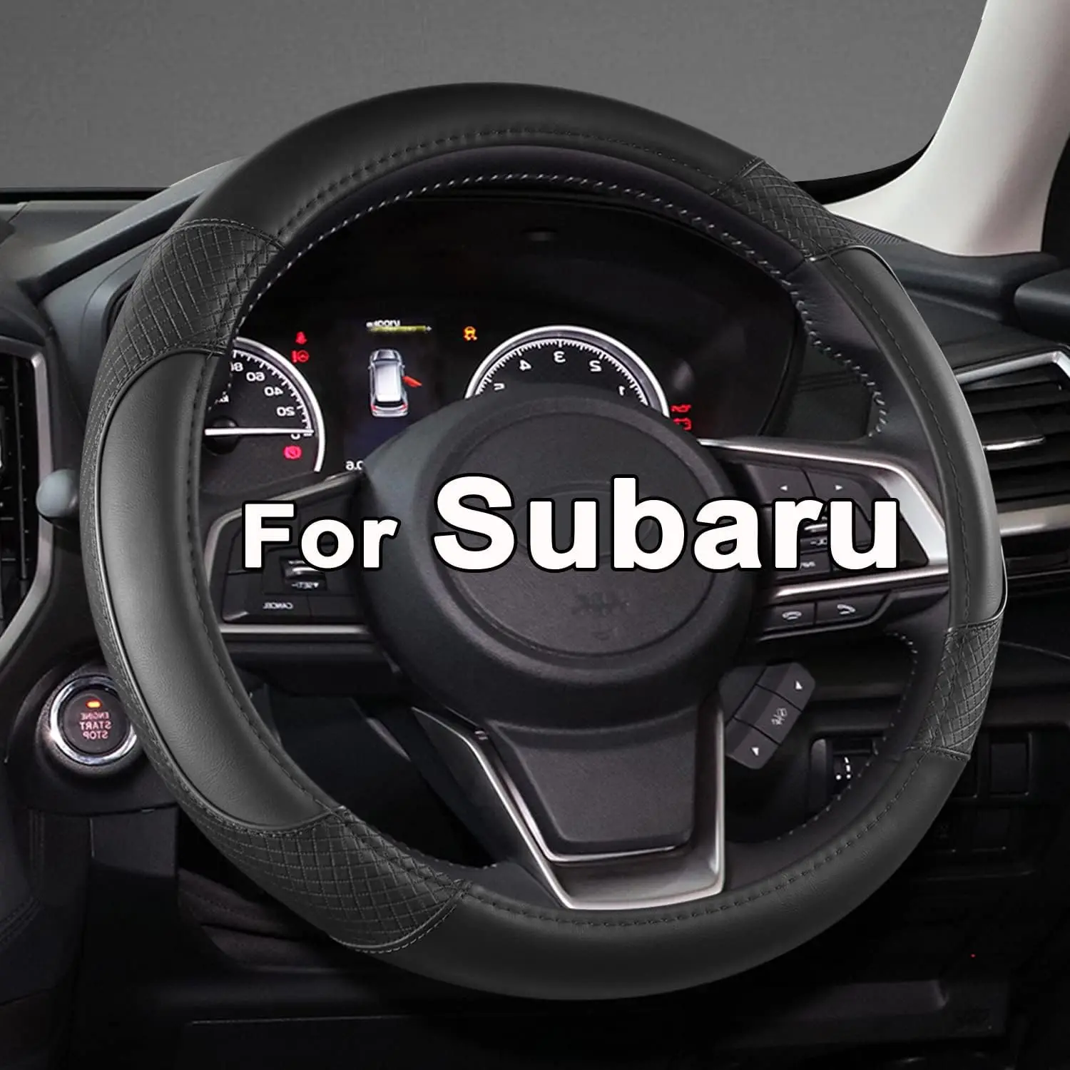 

Customized Auto Steering Wheel Cover for Subaru Models - Solid Black