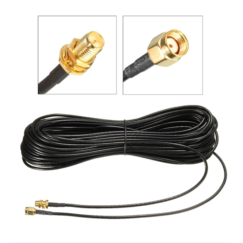 20m Pure Copper Gold Plated Cables Male to Female Antenna RG174 RP-SMA Extension Cable Wire WiFi Wi-Fi For Router Wlan