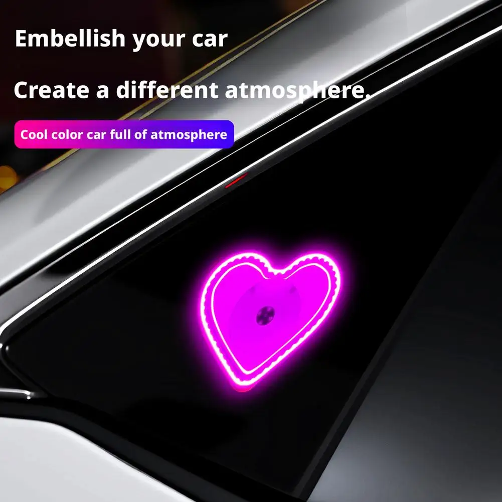 

Heart Shaped Atmosphere Light Wireless Car Solar Wireless Decoration Triangular LED Charging Model Romantic Accessory Windo D8Z2