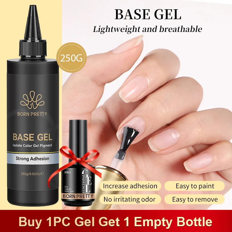 BORN PRETTY 250g Super Top Coat Base Gel losweken UV LED Drogen Langdurige Semi Permanente Jelly Naakt Roze Gel nagellak