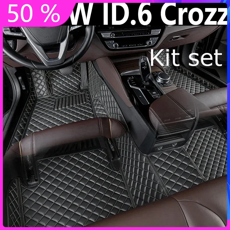 Car Floor Mats For VW Volkswagen ID.6 Crozz 2021 Custom Auto Foot Pads Automobile Carpet Cover Interior Accessories