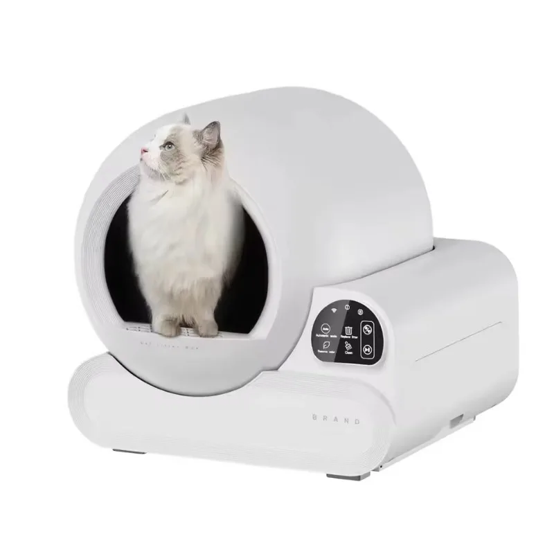 OEM Smart Cat Litter Box Large 70L Automatic Self-Cleaning Cat Toilet with Safe Anti-Pinch Design, Customizable