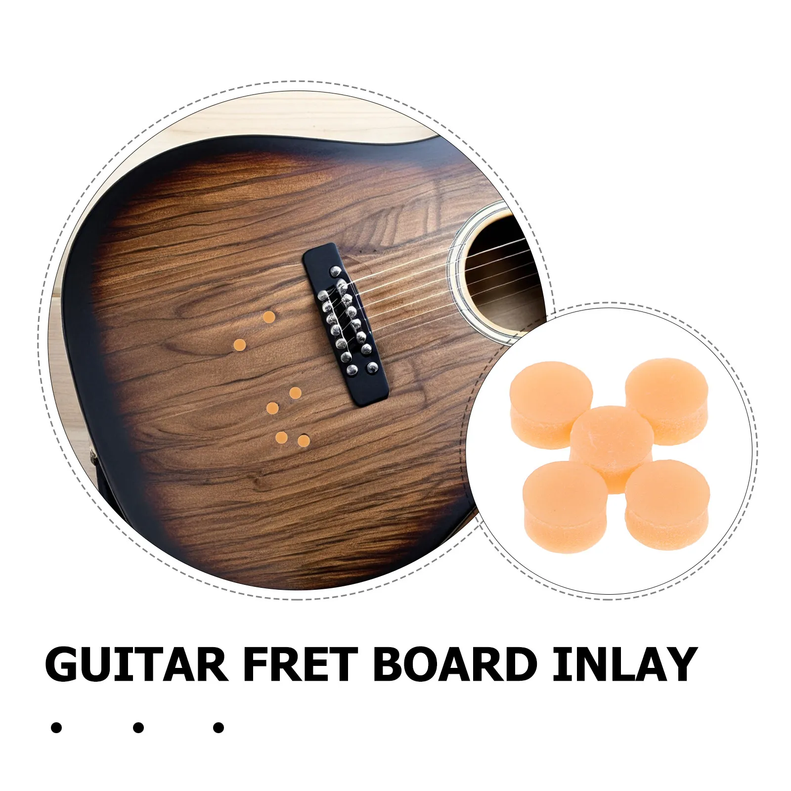 36Pcs Guitar Fret Markers Acrylic Inlay Dot Orange 6x3mm Fretboard Position Markers Side Dot Guitar Bass Acoustic Accessories