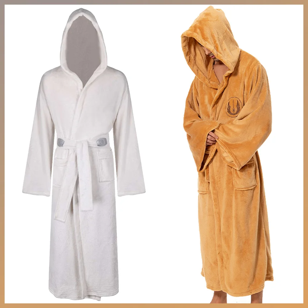 Movie Space Battle Costume Disguise Leia Cosplay Fantasy Bathrobe Pajamas Sleepwear Adult Women Men Roleplay Fantasia Outfits