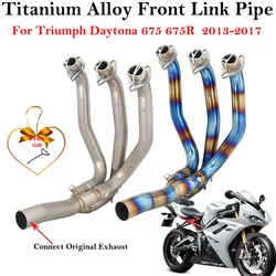 Titanium Alloy For Triumph Daytona 675 675R 2013 - 2017 Motorcycle Exhaust Escape Front Link Pipe Connection Original Muffler