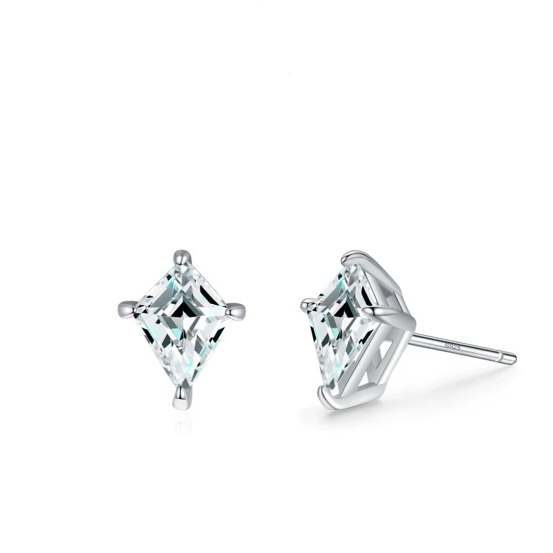 S925 Silver Diamond Earrings, Female European and American Temperament, Internet Celebrity Instagram Simulation Diamond Earrings