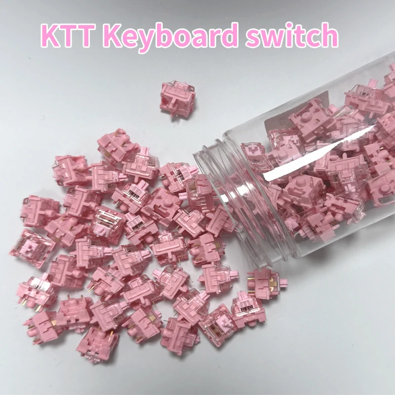 KTT Rose Switch Linear 63g 5pin MX switch for Mechanical Keyboard Factory Lubed Pink PC PA POM