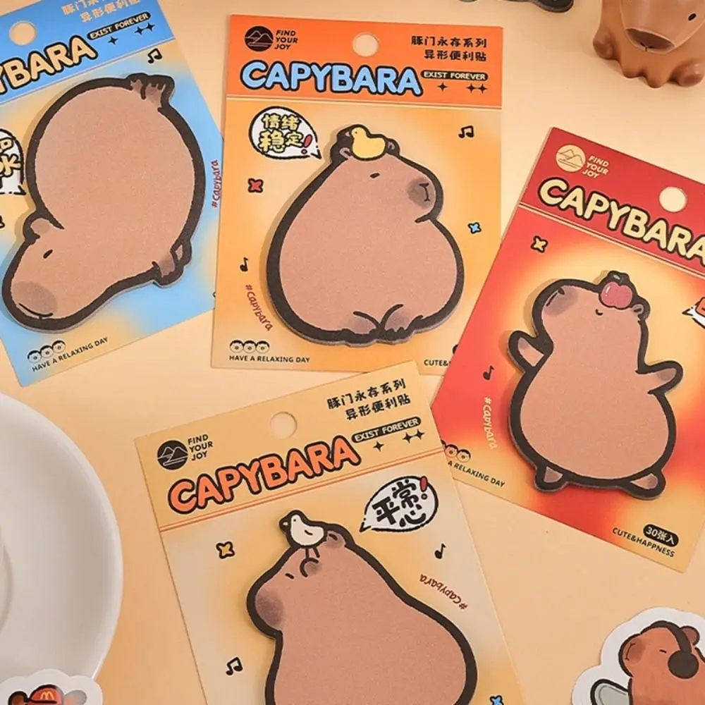 Writing Pad Kawaii Capybara Memo Pad Sticky Notes Cute Note Paper Cartoon Message Paper Note Pad Sticker