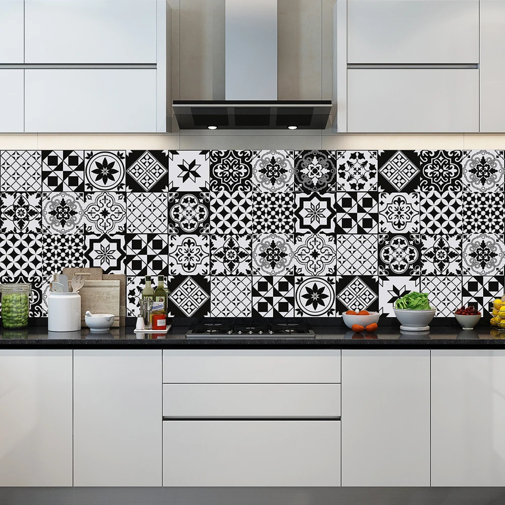 20pcs Waterpoof Matte Tile Wall Sticker Transfers Covers Kitchen Bathroom Table Wardrobe Floor Art Mural Peel&Stick Wall Decor