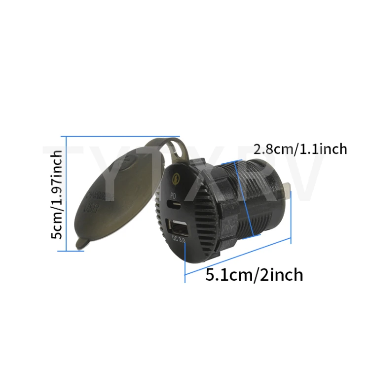 Nouveau Design 12-24V USB chargeur rapide voiture allume-cigare prise adaptateur RV prise