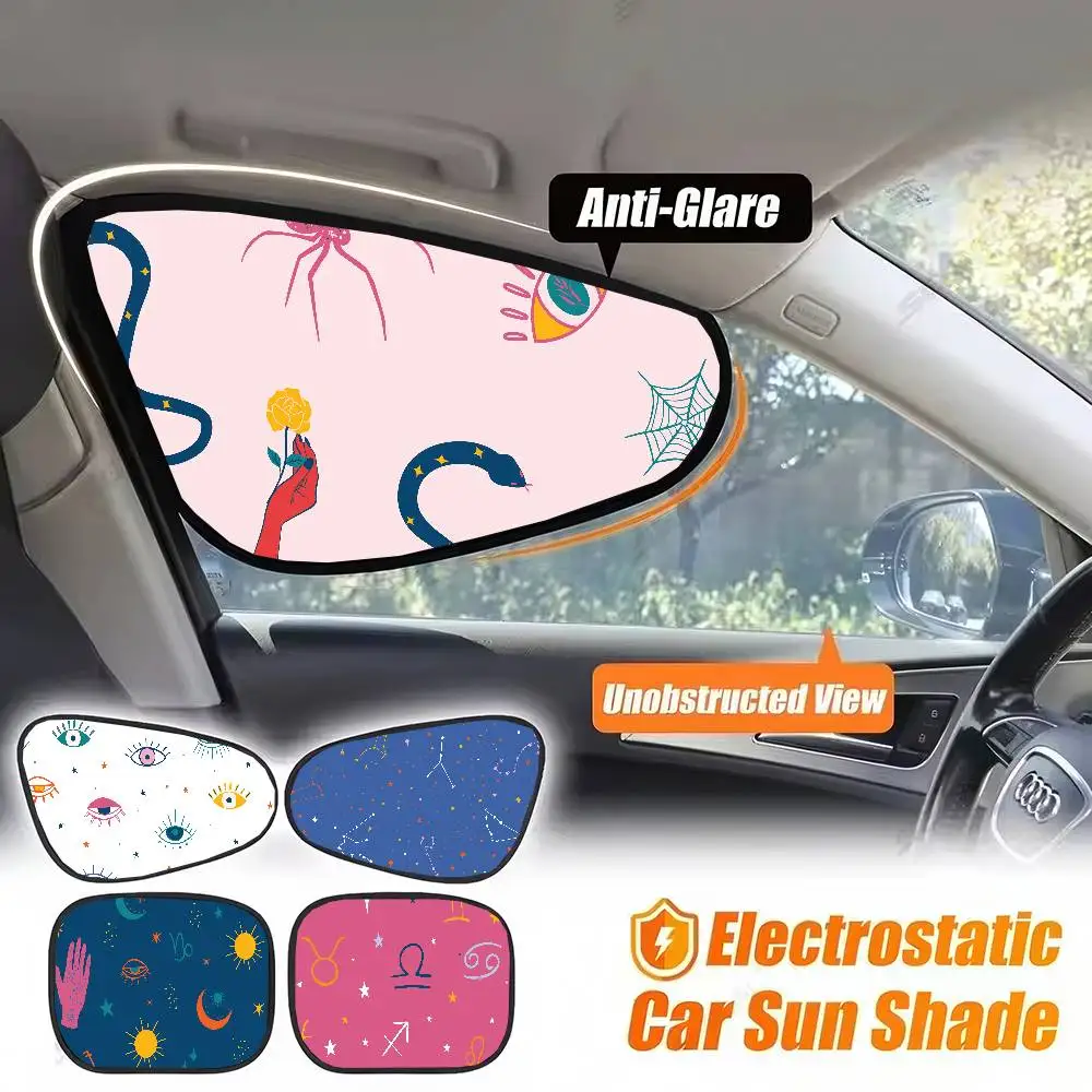

Sun & Moon Constellations Car Side Window Sunshade - UV Protection, Electrostatic Adsorption, Universal For Kids