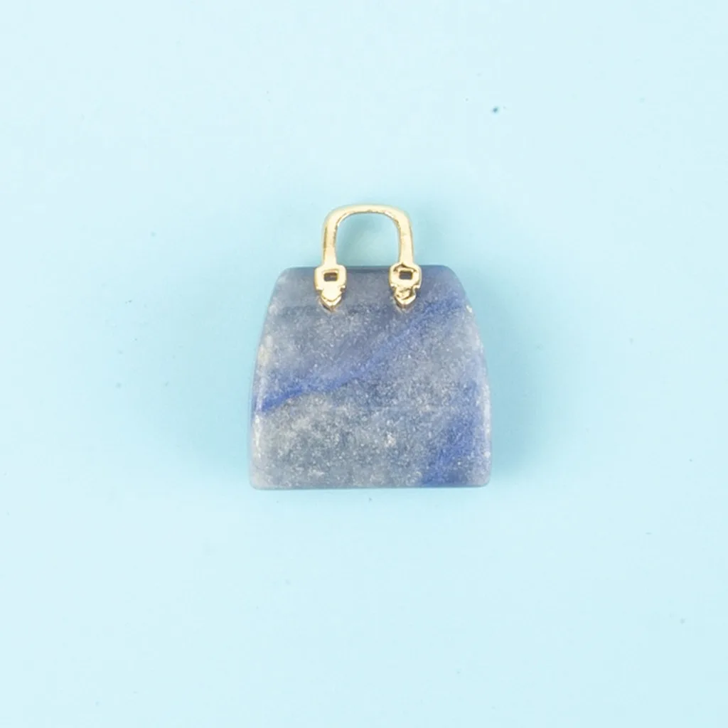 Crystal Carved Pendant Carved Handbag Shaped Ornament Natural Crystal Decor Modern Minimalist Crystal Desk Decor For Keychain