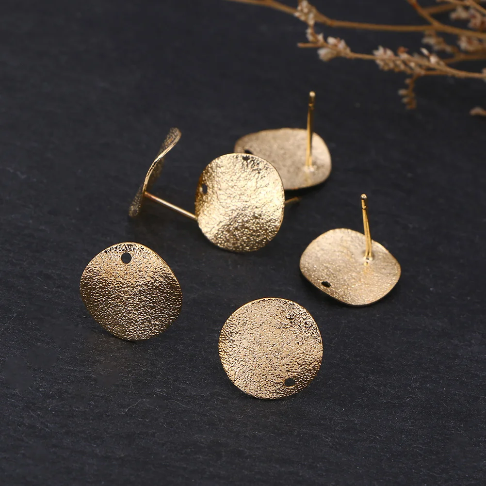 30Pcs Alloy Round Earring Base Blanks Easy DIY Earring Posts Jewelry Making Materials Lightweight Durable for Handmade Jewelry