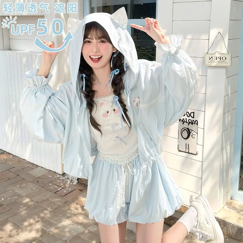 

Japan Design Cute Cat Coat Women'S Original Gauze Sun Protection Clothing Light Sun Protection Clothing Summer Women'S Suit