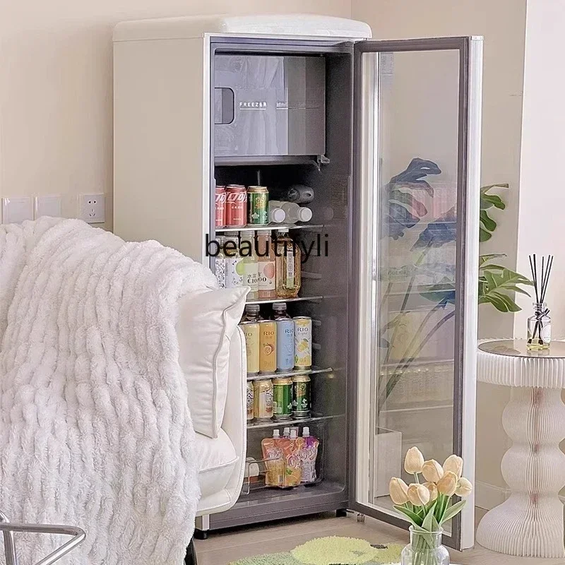 

Z189 A01 Ice bar household living room beverage wine cabinet, retro high-end office refrigerator transparent