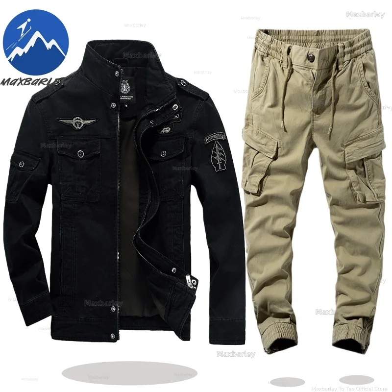 

Мужской рабочий комплект Maxbarley 2026: Новая хлопковая куртка + брюки карго, ветрозащитный осенний охотничий костюм, комплект для активного отдыха