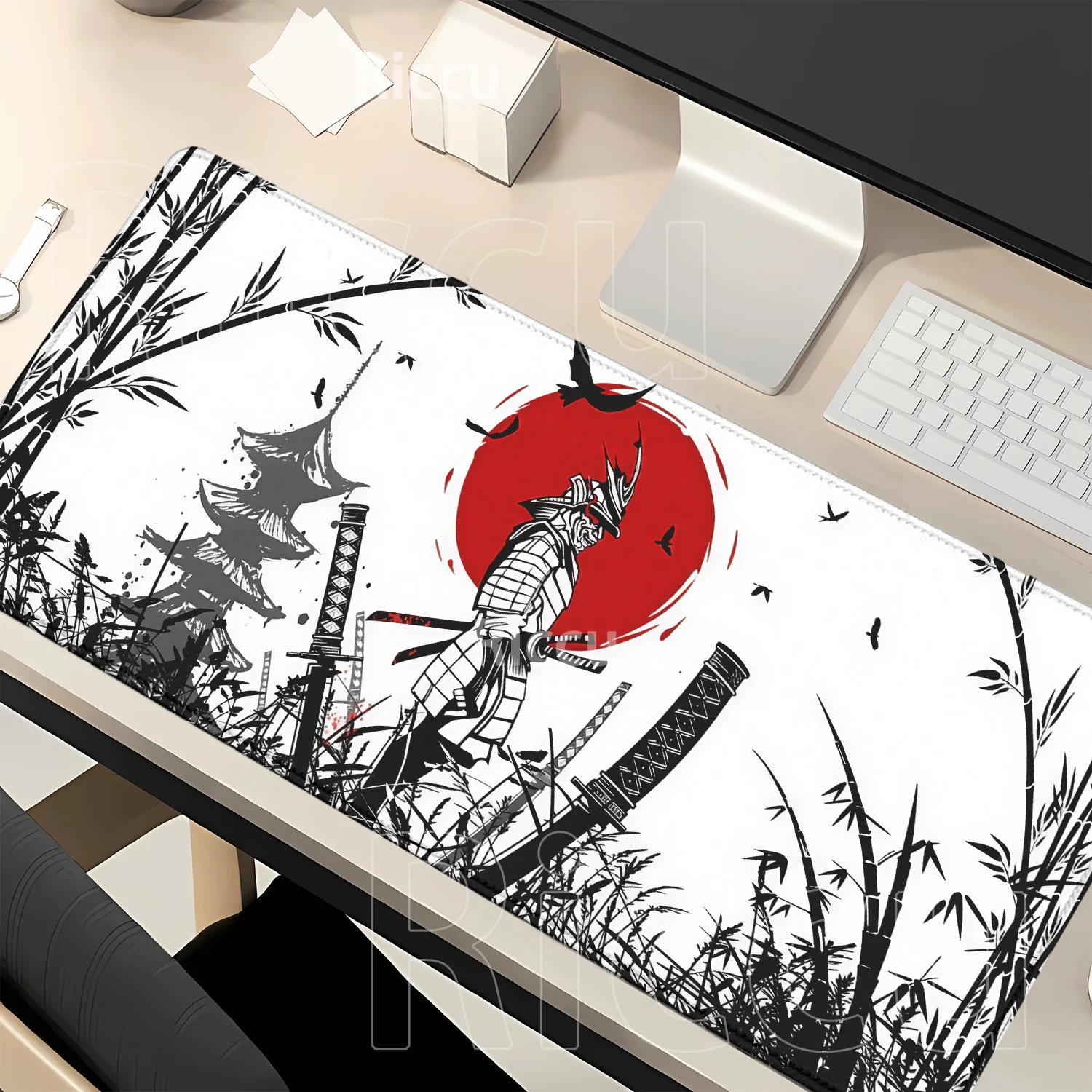 Mousepad Samurai Warrior Gamer PC Computer office Keyboard Gaming HD Printing Mouse pad Laptop overlock 400x900mm XXL Desk Mat