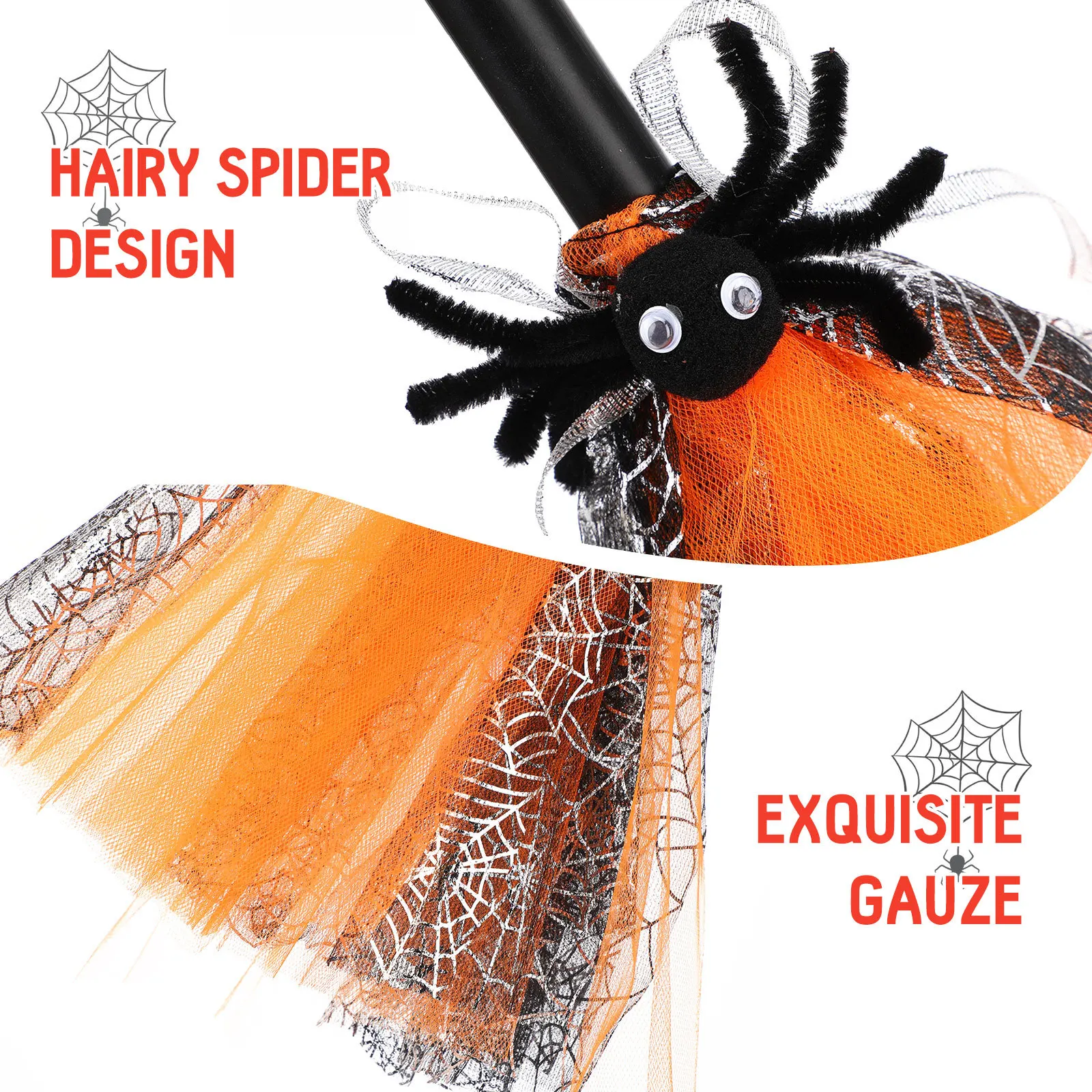 Balai de sorcière léger pour Halloween, petit accessoire de Cosplay, décoration de fête d'halloween pour enfants
