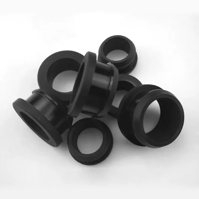 Snap-on Silicone Rubber Hole Plugs Black End Caps Cable Grommet Wire Protection Bush Sealed Bung Gasket 4.5mm-30mm