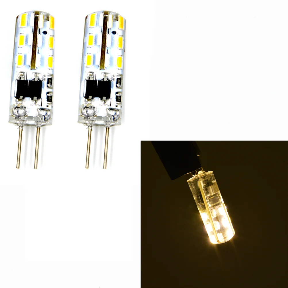 2 ชิ้น G4 AC 220 โวลต์ 2 วัตต์ SMD 3014 24-LED หลอดไฟ (อบอุ่นสีขาว) g4 หลอดไฟ LED G4 220 โวลต์ LED light G4 2 วัตต์หลอดไฟ LED