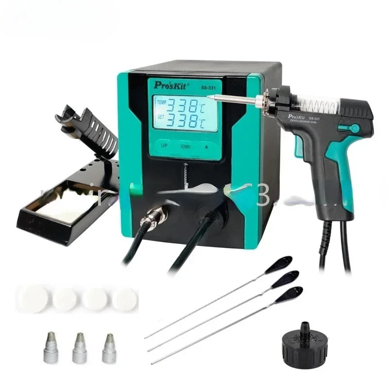 110V/220V Pro'SKit SS-331 LCD Desoldering Gun Anti-Static High Power Strong Suction SS-331H SS-331E Pump