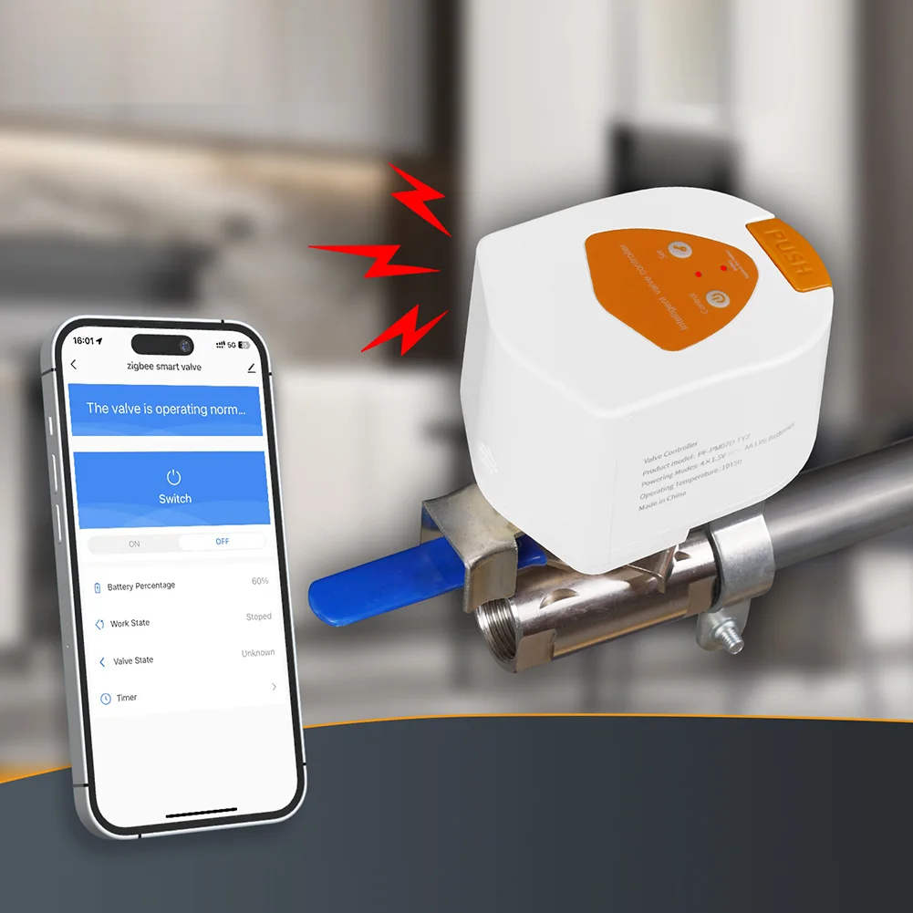 

Умный контроллер для садового крана Tuya ZigBee с таймером, голосовым управлением и поддержкой Alexa Google Home (шаровой кран для воды и газа)