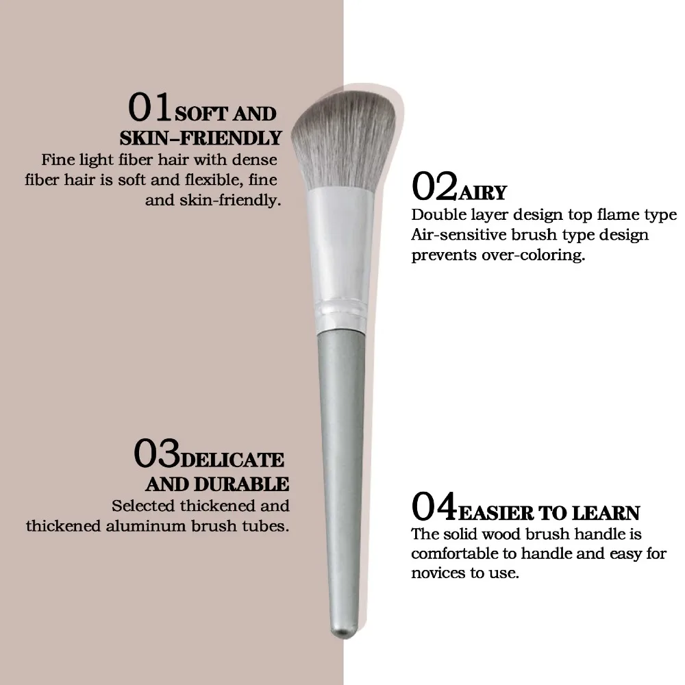 14 pz/set evidenziatore set di pennelli per trucco contorno pennello per fard grigio soffici disegnare sopracciglia pennello per sfumare strumenti cosmetici
