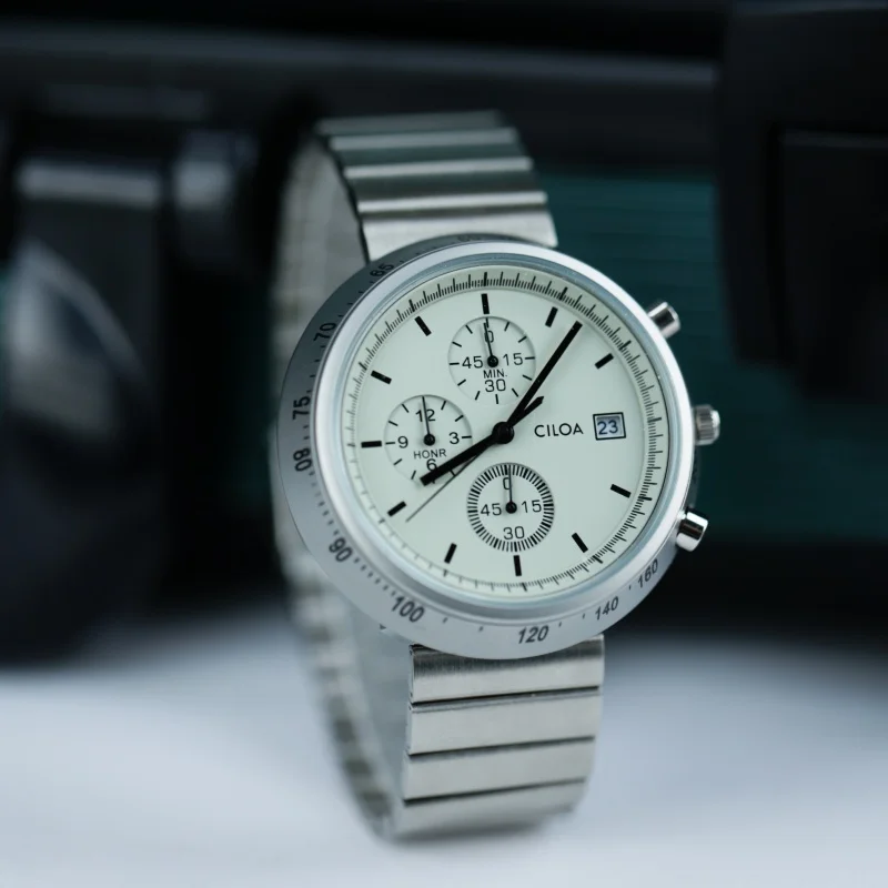 Fashion Round Six Needles High Quality Quartz Watch Men's Chronograph Stainless Steel Strap Automatic Date Waterproof Watches