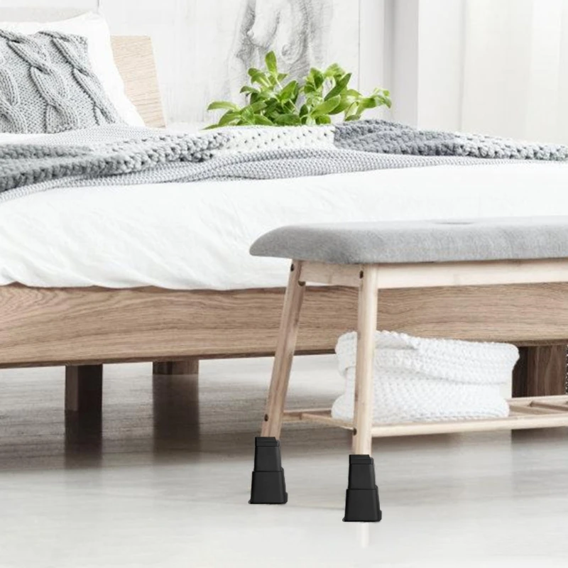 Bed Risers Plastic Construction Antislip Grip Floor L Bed Lifts high quality
