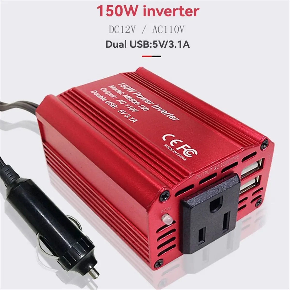 AA19 New 150w Car Inverter 12v to 220v Power Converter Booster Automotive Inverter Power Converter Boost B EU Plug