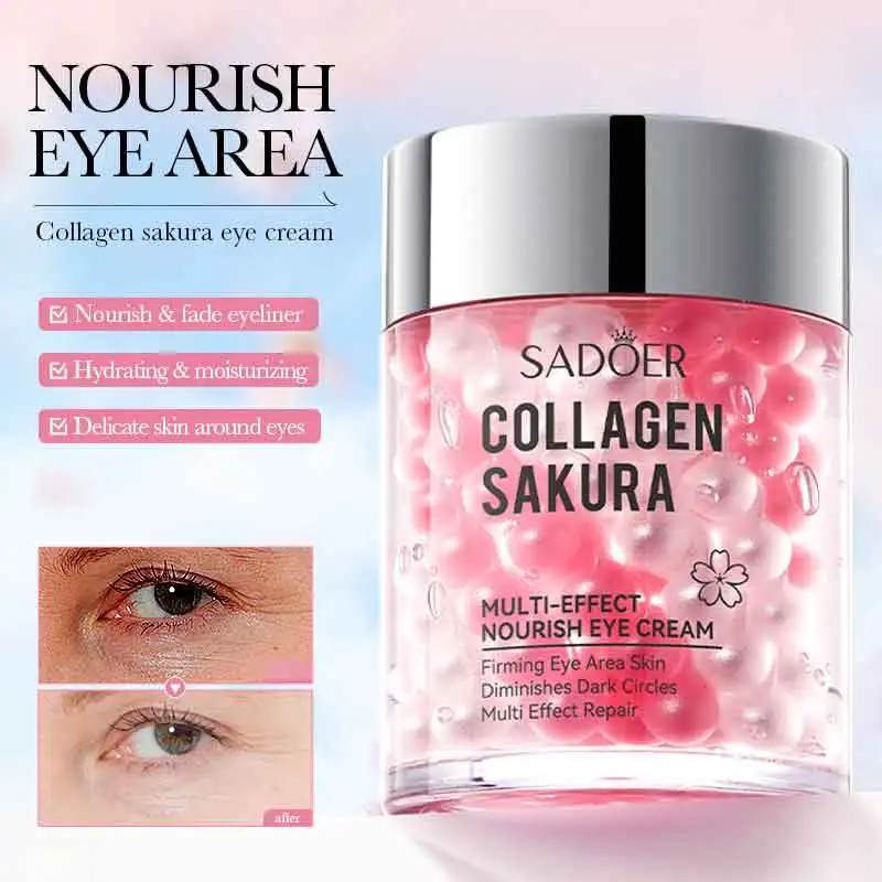

SADOER Sakura Collagen Multi-Effect Eye Cream Removes Dark Circles Reduces Eye Wrinkles Nutrition and Moisturizing Eye Cream