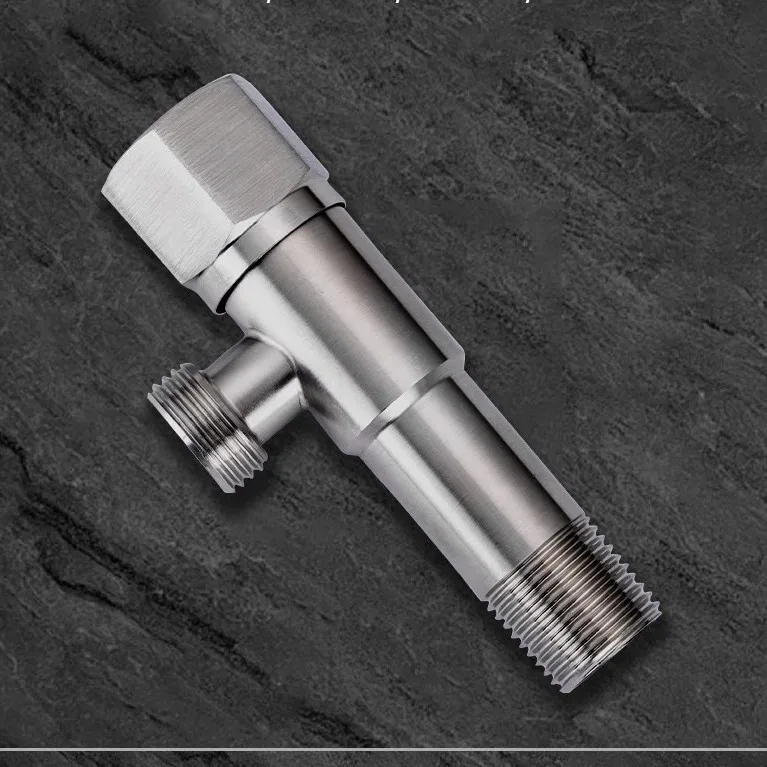 Toilet Elbow Valve 304 Stainless Steel Elbow Valve One In Two Out Plus Triangle Valve Three-way Valve With Switch