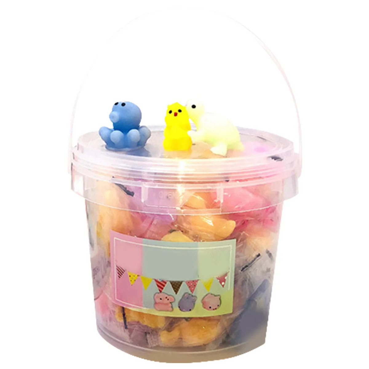 Squishy Toy 24Pcs Favors for Kids, Mochi Toy Stress Reliever Anxiety Toys, Easter Basket Stuffers with Storage Box