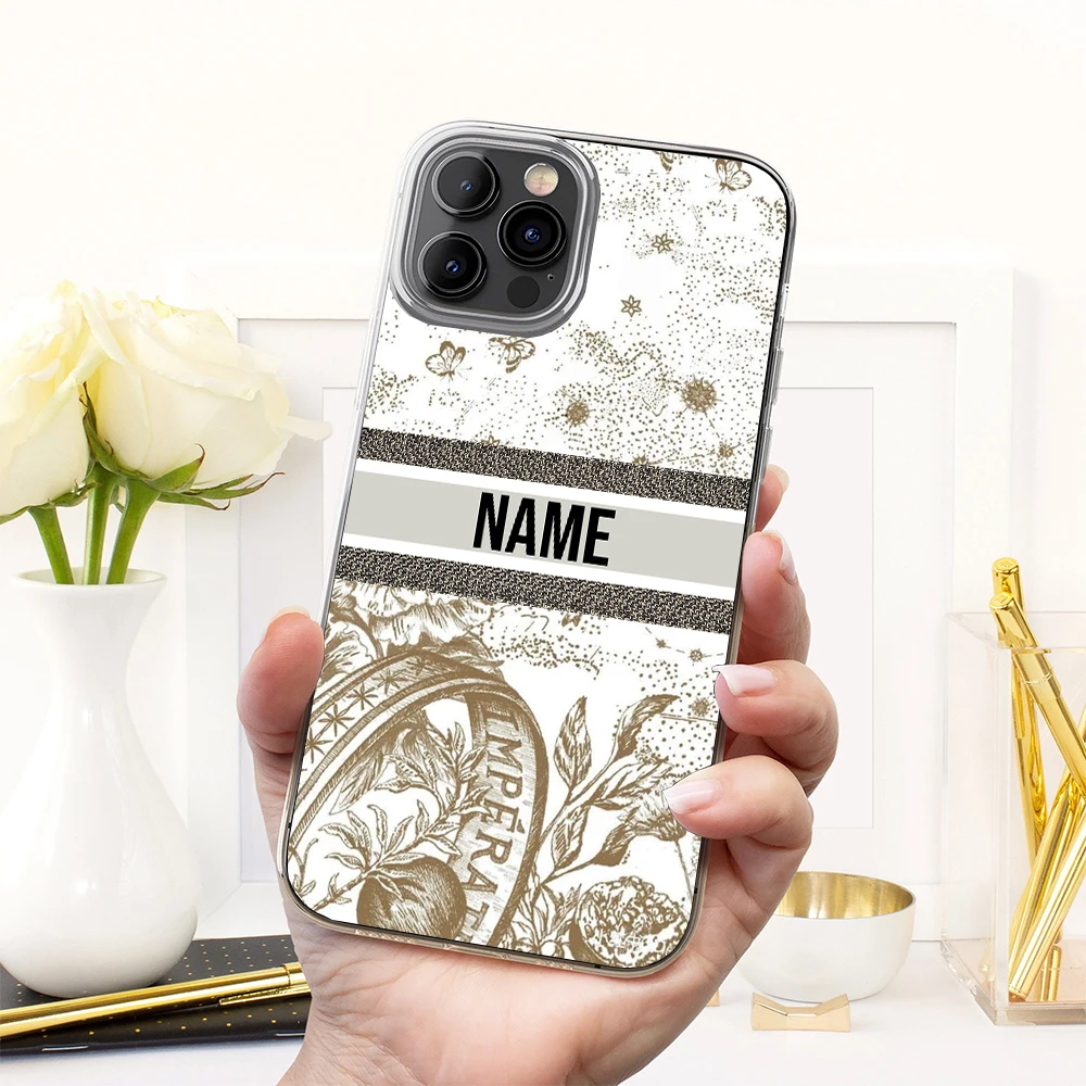 Personalized Name Flowers Cover for iPhone 16 Case 15 14 Plus Funda Girl Friends Gift for iPhone 15 Pro Max 11 12 13 Phone Funda