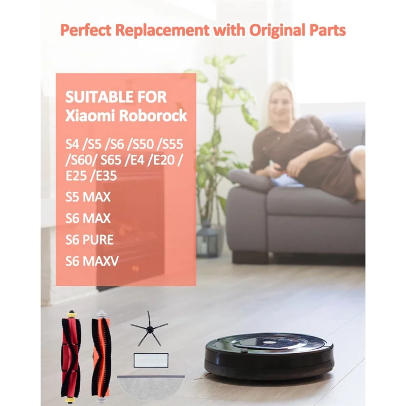 ABUS-For Xiaomi Roborock S5 Max S6 Max S6 Pure S6 Maxv S4 S5 S6 S50 S55 S60 S65 E4 E20 E25 E35 Main Side Brush Filter Mops