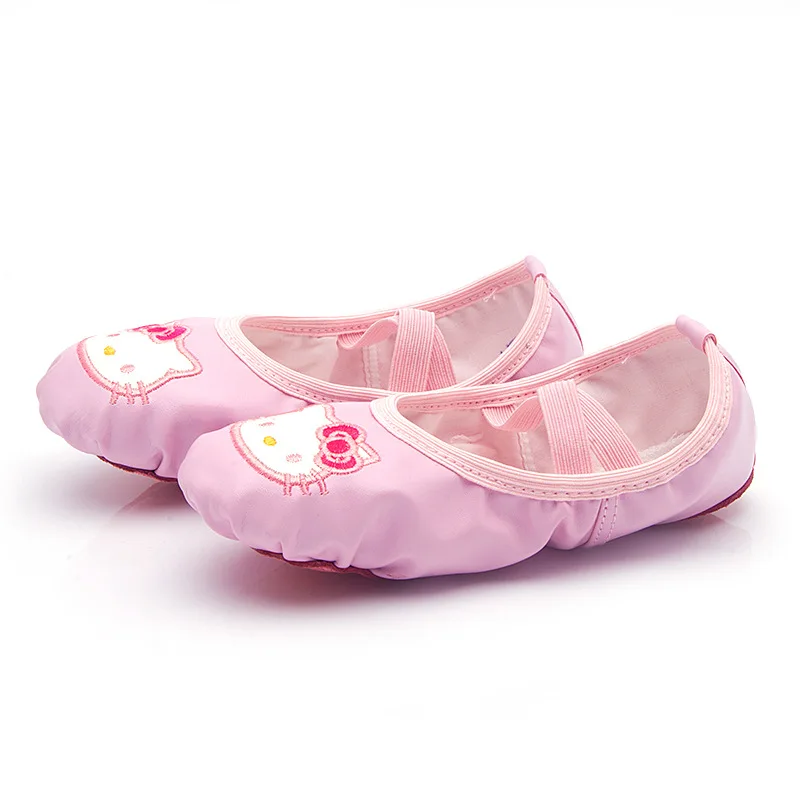 Kawaii Hello Kitty Ballet Shoes Sanrioed Kt Cat Adult Children Dance Shoes Flat Yoga Teacher Gymnastic Ballet Practice Shoes