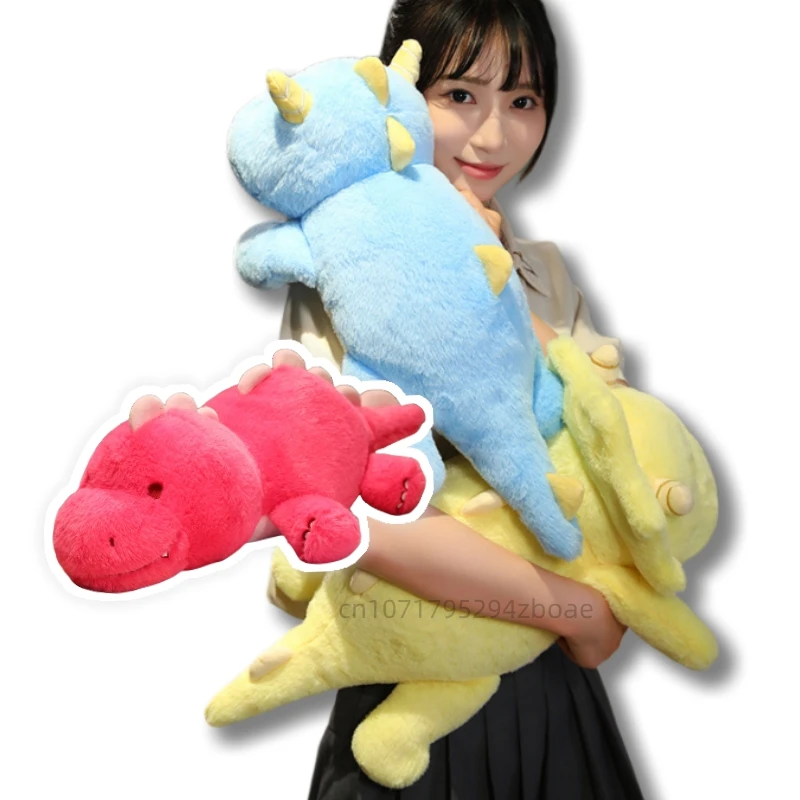 50cm Kawaii Colored Candy Dragon Plush Doll Pink Yellow Blue Dinosaur Plush Toy Soft Pillow Decoration Bedroom Sofa