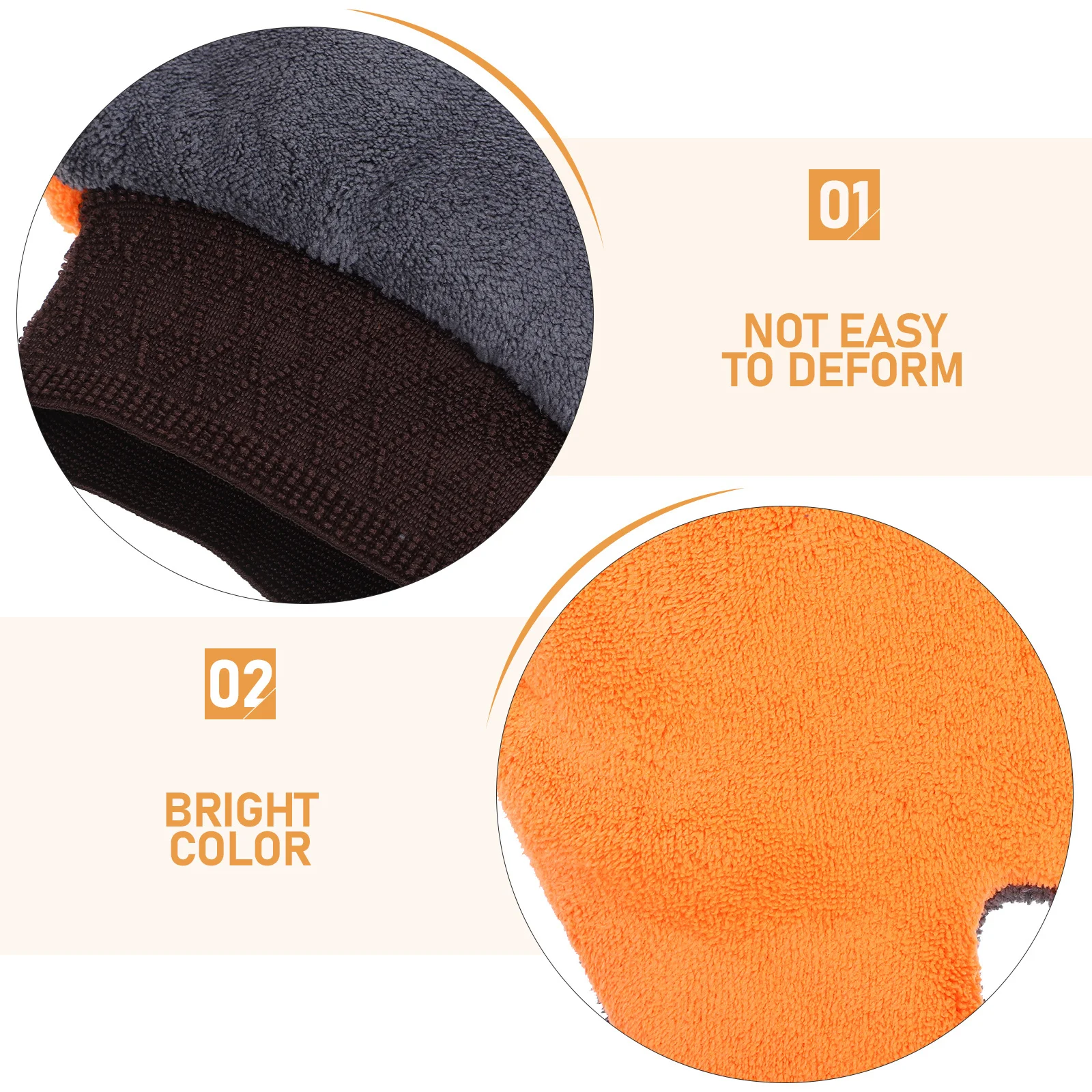 

2 Pcs Gloves Car Wash Washing Mit Towel Drying Mitts for Orange Dual Side Cleaning